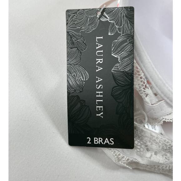 Laura Ashley Comfort Push Up Underwired Bras 2 pack NEW Size 38C White Blue - Picture 10 of 12